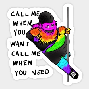 Gritty Rainbow Pride Call Me Pole Dance Sticker